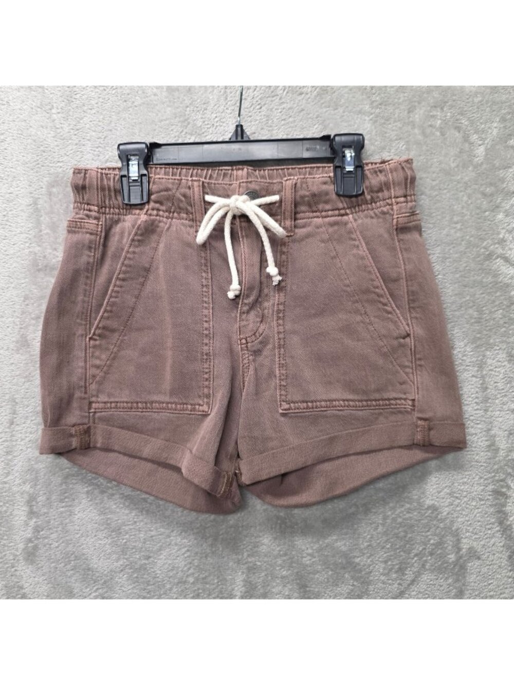 American Eagle Outfitters Shorts Womens 000 Brown Twill Cuffed Drawstring Casual